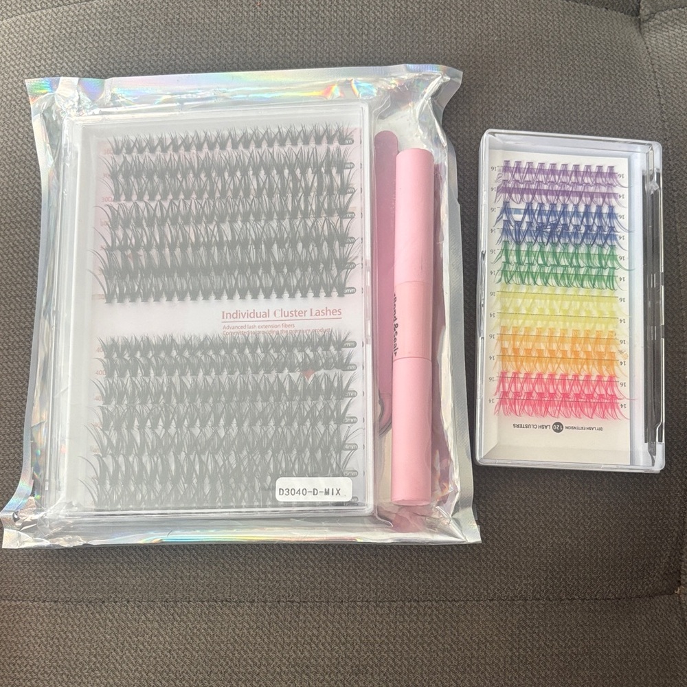 ❤️Cluster Lashes Set with Pink Applicator